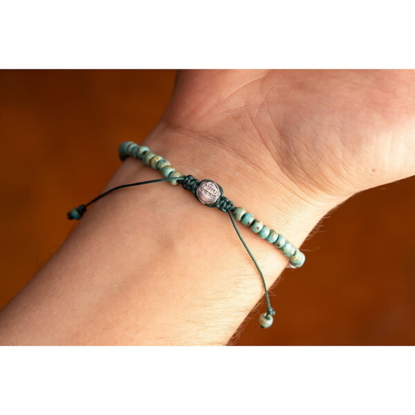 Havlit Taşı + Turkuaz Miyuki Boncuk + Gümüş Bileklik