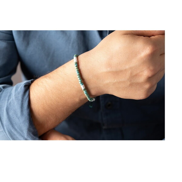 Havlit Taşı + Turkuaz Miyuki Boncuk + Gümüş Bileklik