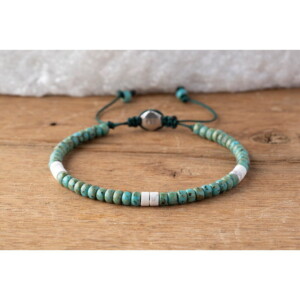 Havlit Taşı + Turkuaz Miyuki Boncuk + Gümüş Bileklik