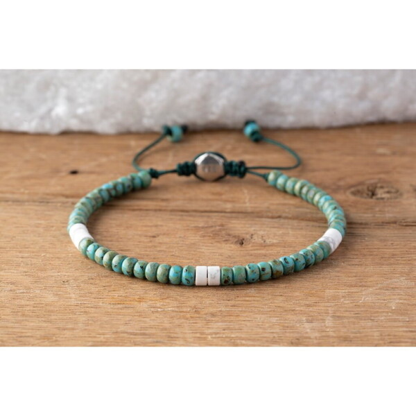 Havlit Taşı + Turkuaz Miyuki Boncuk + Gümüş Bileklik