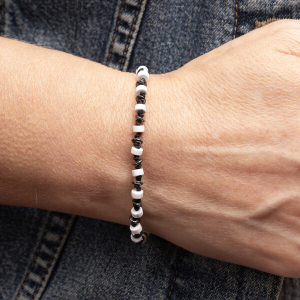 Havlit ve Hematit Taşı Bileklik - Düğüm