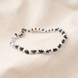 Havlit ve Hematit Taşı Bileklik - Düğüm
