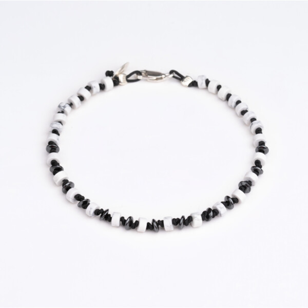 Havlit ve Hematit Taşı Bileklik - Düğüm