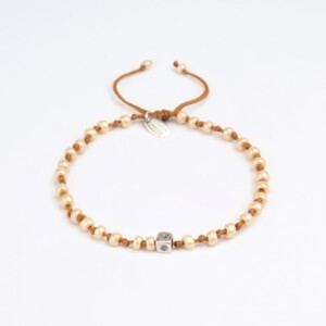 İnci Miyuki Boncuklu - 925 Gümüş Bileklik - Düğüm