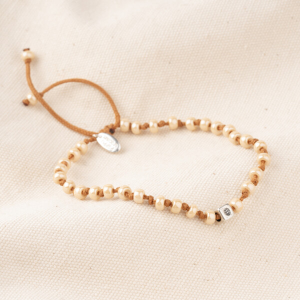 İnci Miyuki Boncuklu - 925 Gümüş Bileklik - Düğüm