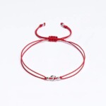 İp Bileklik - Gümüş Paraşüt İpli Kırmızı Unisex Bileklik