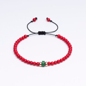 Jade Mercan Doğal Taş + Gümüş 3mm Unisex Bileklik PB4862