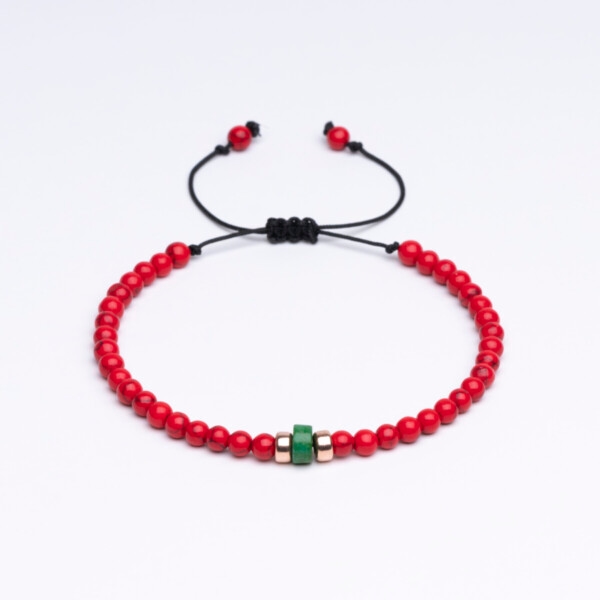 Jade Mercan Doğal Taş + Gümüş 3mm Unisex Bileklik PB4862