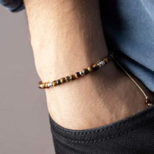 Kaplan Gözü Taşı - 925 Ayar Gümüş Bileklik - Kanyon