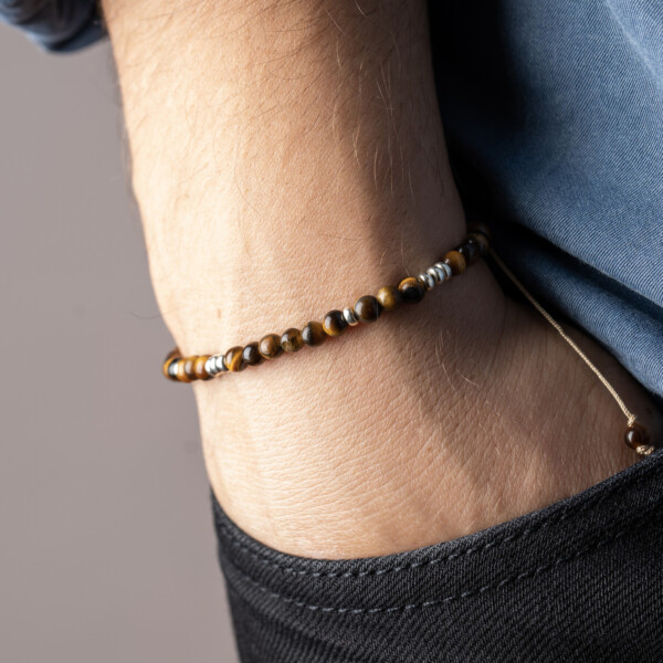 Kaplan Gözü Taşı - 925 Ayar Gümüş Bileklik - Kanyon