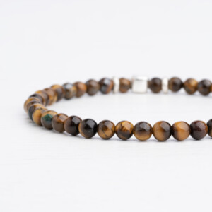 Kaplan Gözü Taşı - 925 Ayar Gümüş Bileklik - Yıldız