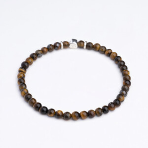 Kaplan Gözü Taşı - 925 Ayar Gümüş Bileklik - Yıldız