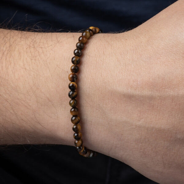 Kaplan Gözü Taşı - 925 Ayar Gümüş Bileklik - Yıldız