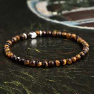 Kaplan Gözü Taşı - 925 Ayar Gümüş Bileklik - Yıldız