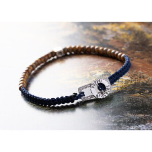 Kehribar Sarı Miyuki-925 Ayar Gümüş-Paraşüt İpli Makrome Bileklik