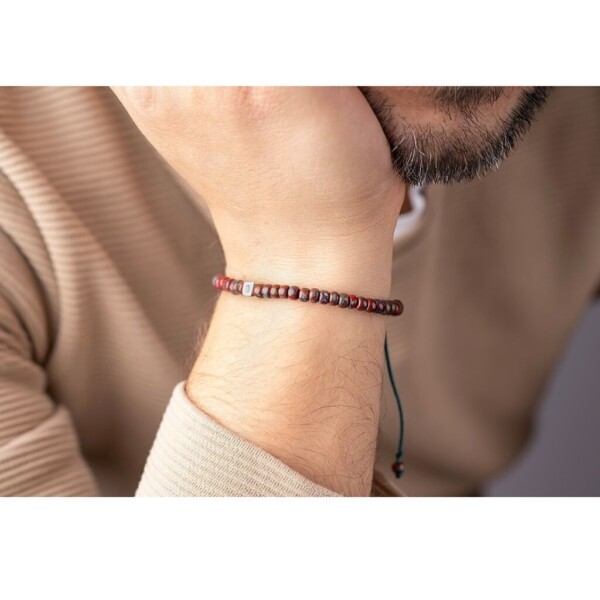 Kırçıllı Bordo Renk Miyuki Boncuk-925 Gümüş Bileklik