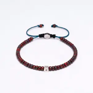 Kırçıllı Bordo Renk Miyuki Boncuk-925 Gümüş Bileklik