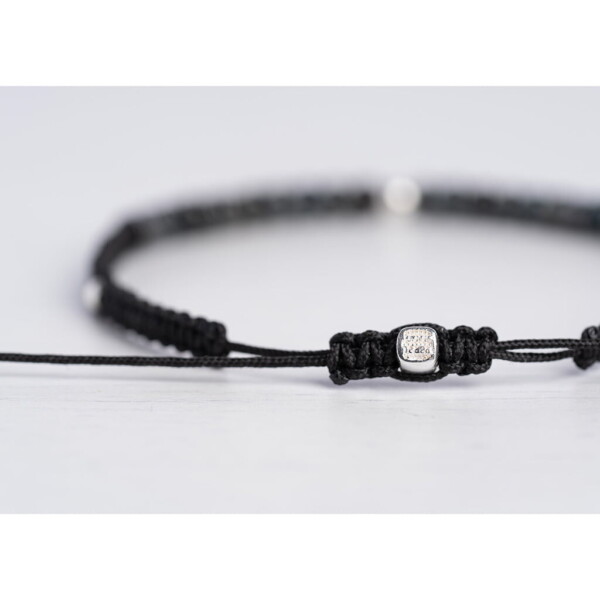 Kırçıllı Siyah Miyuki-Hematit Taşı-Gümüş Bileklik