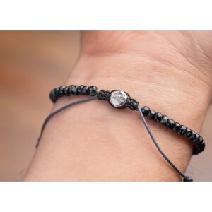 Kırçıllı Siyah Renk Miyuki Boncuk-925 Gümüş Bileklik