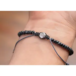 Kırçıllı Siyah Renk Miyuki Boncuk-925 Gümüş Bileklik