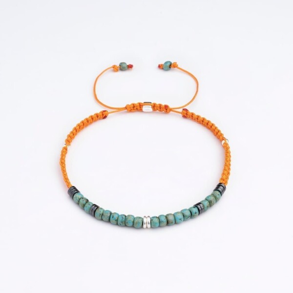 Kırçıllı Turkuaz Miyuki-Hematit Taşı-Gümüş Bileklik Kırçıllı Turkuaz Miyuki-Hematit Taşı-Gümüş Bileklik