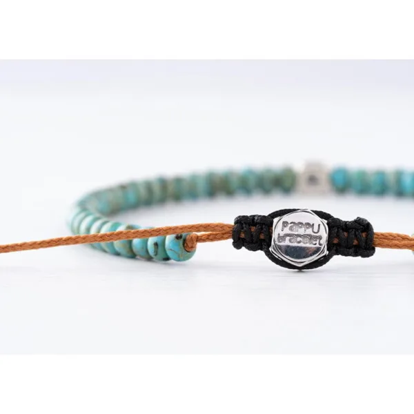 925 Gümüş Detaylı - Kırçıllı Turkuaz Miyuki Boncuklu Bileklik