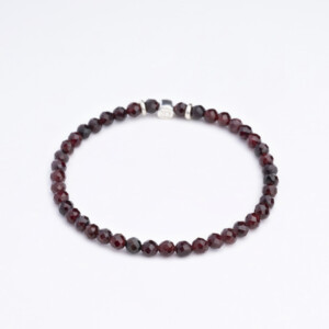 Lal Taşı - 925 Ayar Gümüş Tamtur Bileklik - Garnet