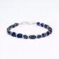 Lapis Taşı - 925 Ayar Gümüş Boncuklu Bileklik - Asimetrik