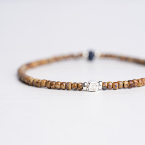 Lapis Taşı - Kehribar Sarı Miyuki Boncuklu Bileklik - Güneş