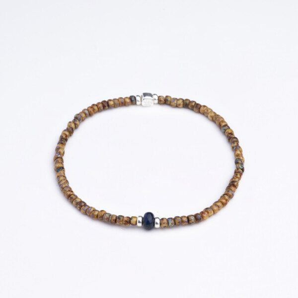 Lapis Taşı - Kehribar Sarı Miyuki Boncuklu Bileklik - Güneş