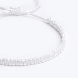 Makreno Paraşüt İpli Makrame Örgü Beyaz Unisex Bileklik