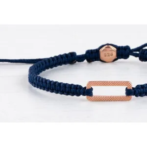 Makrome-Tibet Örgü 925 Gümüş Lacivert Renk Bileklik PB23740