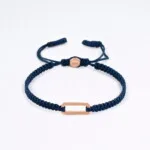 Makrome-Tibet Örgü 925 Gümüş Lacivert Renk Bileklik