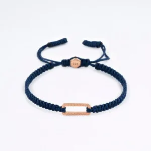 Makrome-Tibet Örgü 925 Gümüş Lacivert Renk Bileklik