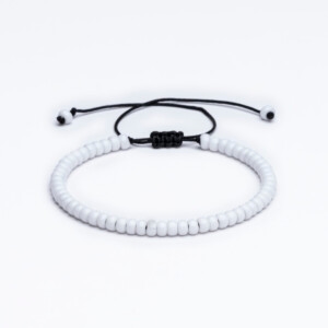 Miyuki 4mm Beyaz Paraşüt İpli Unisex Bileklik - Görsel 1