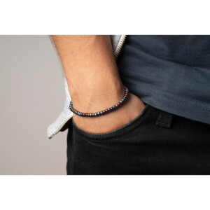 Miyuki 4mm Boncuk 925 Gümüş Siyah Paraşüt Bileklik