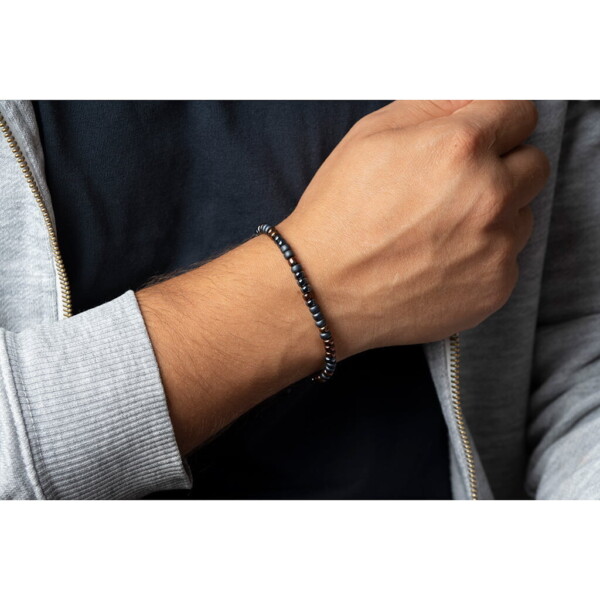 Miyuki 4mm Boncuk 925 Gümüş Siyah Paraşüt Bileklik