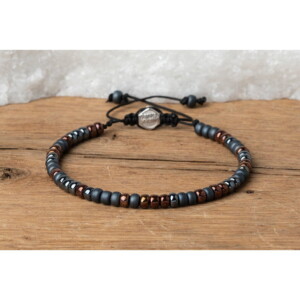 Miyuki 4mm Boncuk 925 Gümüş Siyah Paraşüt Bileklik