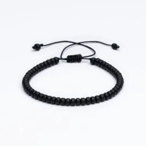 Miyuki 4mm Siyah Paraşüt İpli Unisex Bileklik