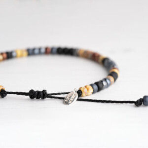 Miyuki Boncuklu Asansörlü Bileklik, Bronz ve Renkli Detaylar