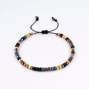 Miyuki Boncuklu Asansörlü Bileklik, Bronz ve Renkli Detaylar