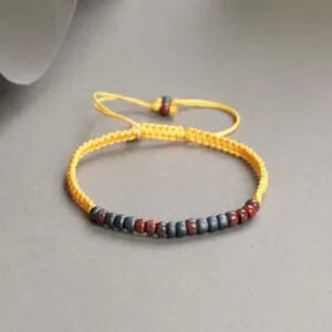 Miyuki Boncuklu Mors Alfabe Makrome Örgülü Bileklik PB32639