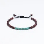 Miyuki + Çek Boncuk Bordo Turkuaz Unisex Bileklik
