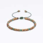 Miyuki + Çek Boncuk Kehribar Sarı / Turkuaz Unisex Bileklik