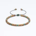 Miyuki - Çek Boncuk Kehribar Sarı - Turkuaz Unisex Bileklik