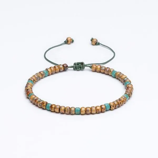 Miyuki + Çek Boncuk Kehribar Sarı / Turkuaz Unisex Bileklik Miyuki + Çek Boncuk Kehribar Sarı / Turkuaz Unisex Bileklik