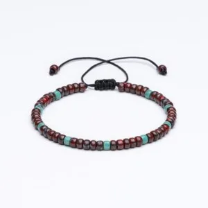 Miyuki + Çek Boncuk Vişne Çürüğü / Turkuaz Unisex Bileklik