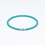 Miyuki - Gümüş - Doğal Taş Turkuaz Unisex Bileklik