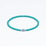 Miyuki + Gümüş + Doğal Taş Turkuaz Unisex Bileklik