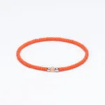 Miyuki + Gümüş + Doğal Taş Turuncu Unisex Bileklik